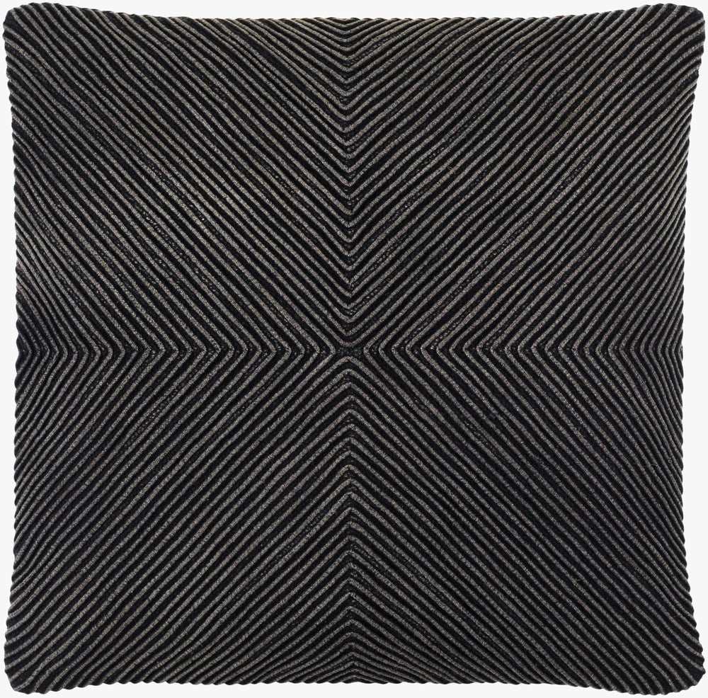 Surya Kohl Modern Minimalist 18"L X 18"W Cotton Accent Pillow - Stylish Comfort For Contemporary Spaces Charcoal Cotton,Cotton Koh001-1818p