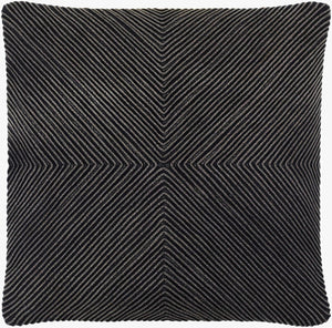 Surya Kohl Modern Minimalist 18"L X 18"W Cotton Accent Pillow - Stylish Comfort For Contemporary Spaces Charcoal Cotton,Cotton Koh001-1818p