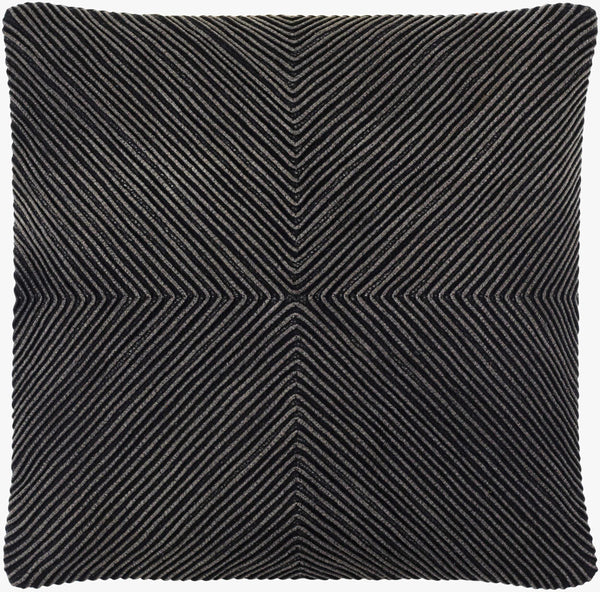 Surya Kohl Modern Minimalist 18"L X 18"W Cotton Accent Pillow - Stylish Comfort For Contemporary Spaces Charcoal Cotton,Cotton Koh001-1818p