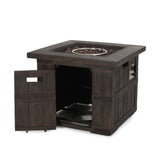 Christopher Knight Home® Noble House Andrew Square Fire Pit - 40,000 Btu Tank Inside