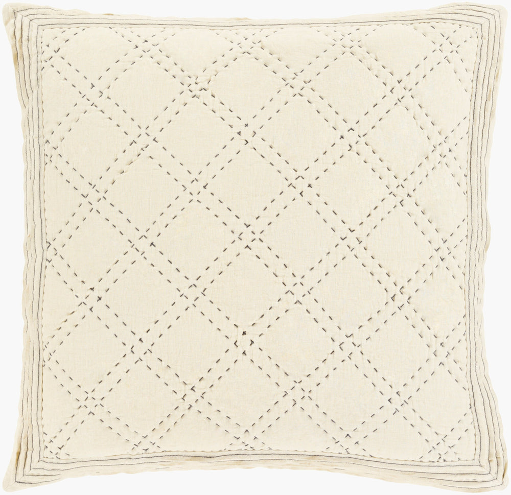 Surya Kojo 88"W X 92"L Quilt - Cottage Style Elegance With Cotton-linen Blend, Machine Washable Comfort Cream Linen,Linen,Cotton Kojo2000-fq