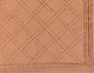 Surya Kojo 88"W X 92"L Quilt - Cottage Style Elegance With Cotton-linen Blend, Machine Washable Comfort Camel Linen,Linen,Cotton Kojo2002-k