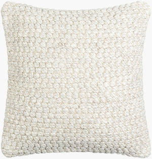 Surya Kolapur Modern 18"X18" Accent Pillow - Luxurious Wool-cotton Blend For Stylish Home Décor Ivory Viscose,Wool,Cotton,Cotton Kol001-2020d