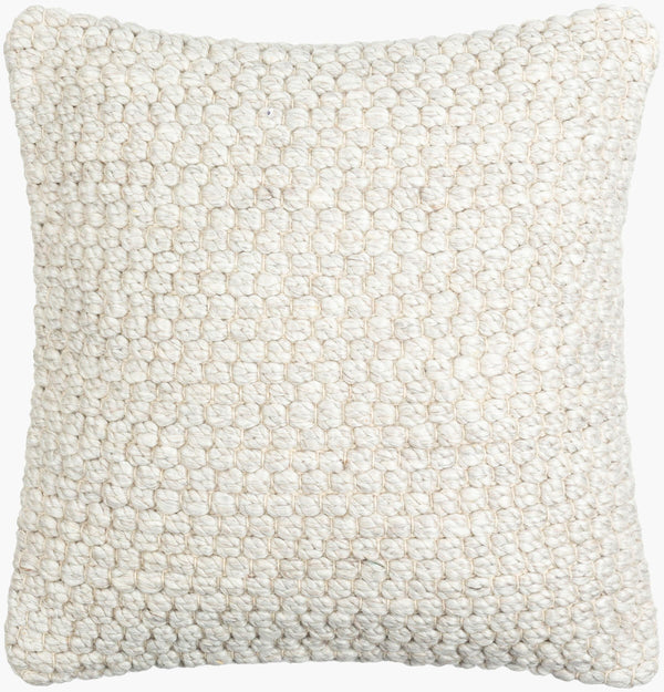 Surya Kolapur Modern 18"X18" Accent Pillow - Luxurious Wool-cotton Blend For Stylish Home Décor Ivory Viscose,Wool,Cotton,Cotton Kol001-2020d