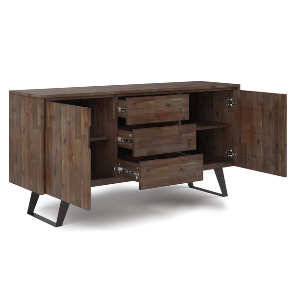 English Elm Lowry - Rustic Acacia Sideboard Buffet With Industrial Metal Accents For Modern Storage Solutions B136P158872