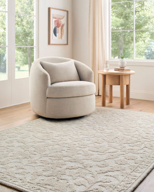 Livabliss Konya Hand Tufted Wool Area Rug Geometric Traditional Pattern Soft Low Pile Accent Ecru, Ivory 2' x 3' KON2300-23