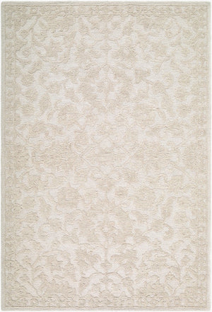 Livabliss Konya Hand Tufted Wool Area Rug Geometric Traditional Pattern Soft Low Pile Accent Ecru, Ivory 2' x 3' KON2300-23