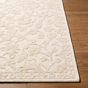 Livabliss Konya Hand Tufted Wool Area Rug Geometric Traditional Pattern Soft Low Pile Accent Ecru, Ivory 2' x 3' KON2300-23
