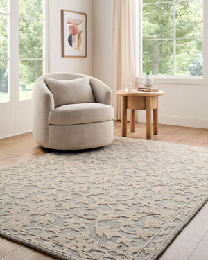 Livabliss Konya Hand Tufted Wool Accent Rug Traditional Motifs for Entryway or Layered Decor Pewter, Ivory 8' x 10' KON2304-810