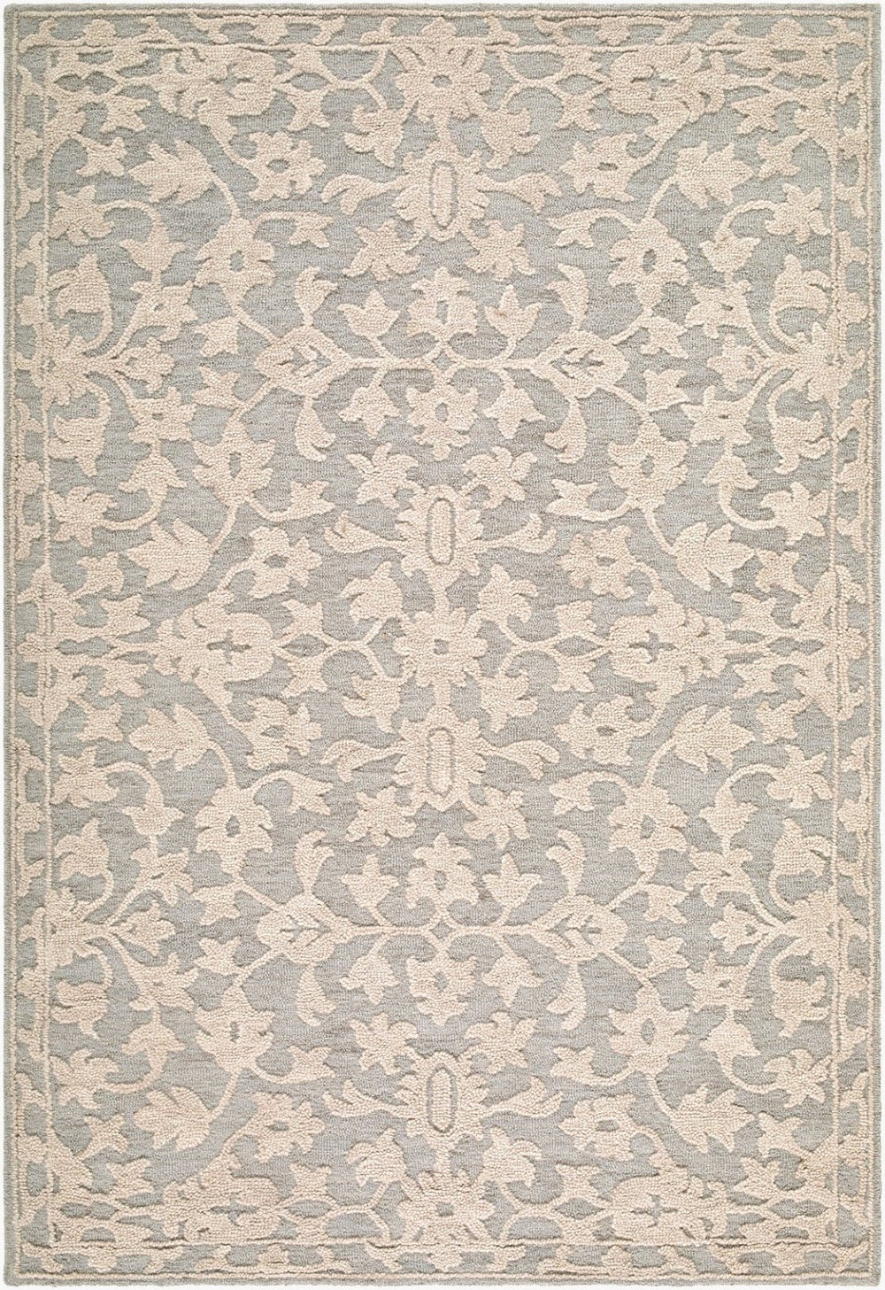 Livabliss Konya Hand Tufted Wool Accent Rug Traditional Motifs for Entryway or Layered Decor Pewter, Ivory 8' x 10' KON2304-810