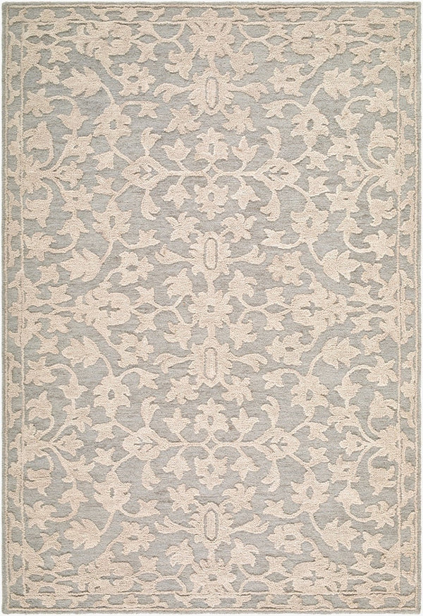 Livabliss Konya Hand Tufted Wool Accent Rug Traditional Motifs for Entryway or Layered Decor Pewter, Ivory 8' x 10' KON2304-810
