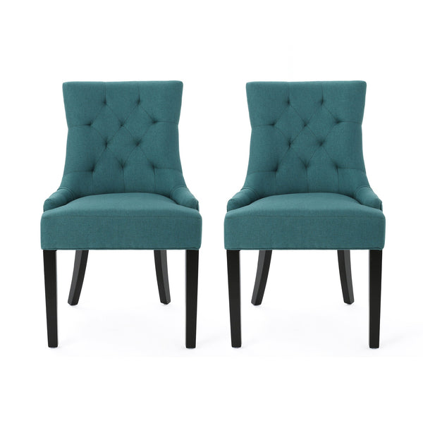 English Elm Christopher Knight Home® - CHENEY Tufted Dining Chairs Set of 2 - Contemporary Upholstered Seats, Sloped Arms, Espresso Legs 54181.00FDTE