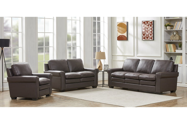 Porter Designs Porter Parma Top Grain Leather Sofa - Elegant Brown Design With High Density Foam Comfort & Style Brown Leather 02-189-01-4628
