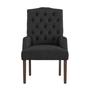 Homelegance By Top-Line Amina Light Distressed Natural Finish Linen Tufted Dining Chair Light Natural Wood