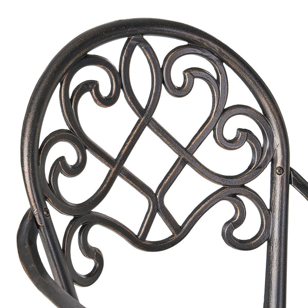 English Elm Camden Outdoor Cast Aluminum Bistro Set with Ice Bucket Scrollwork Copper Patio 52255.00COP
