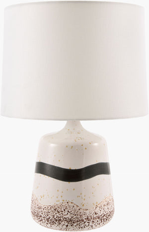 Livabliss Korin Coastal Accent Table Lamp with Linen Shade and Mixed Material Base KORN-002