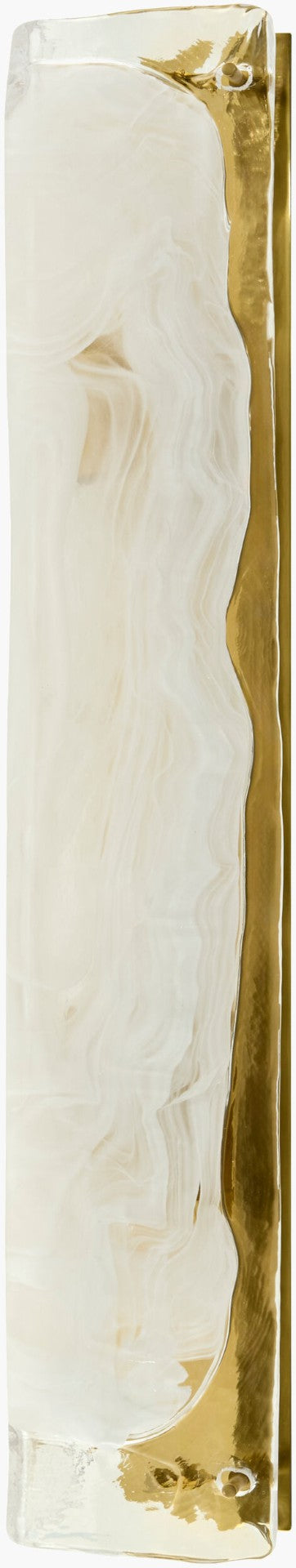 Livabliss Korlis Art Deco Metal and Glass Wall Sconce Warm Ambient Glow for Entryways KOS-001