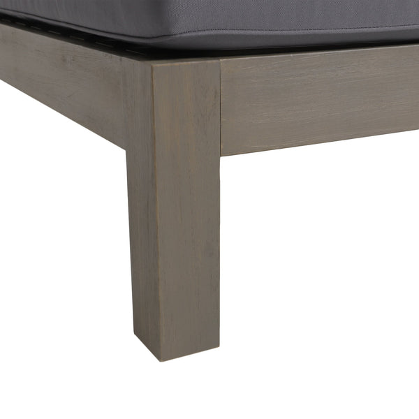English Elm Brava Outdoor Acacia Corner Bench Set with Coffee Table for Patio Entertaining 57968.00DGY-64496.00GRY