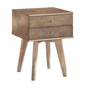 Homelegance By Top-Line Lana 2-Drawer Wood Nightstand Grey Rubberwood