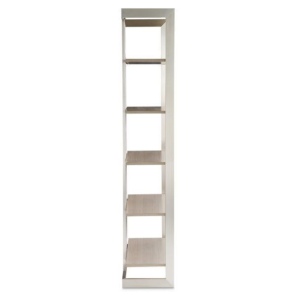 Bernhardt Bernhardt Sculptural Paloma Etagere With Brushed Silver Frame, Linear Gray Shelves For Display (95) D13810