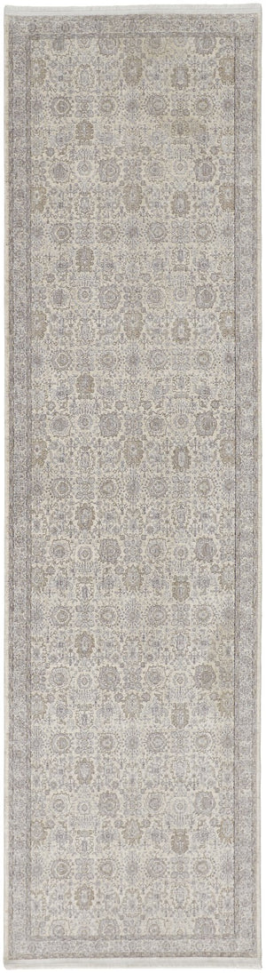 Feizy Rugs Marquette Elegant Power-loomed Rug With Traditional Persian Motifs - Stain Resistant And Durable Gray,Silver,Ivory Polyester,Acrylic Mrq3776fbgegryi8c