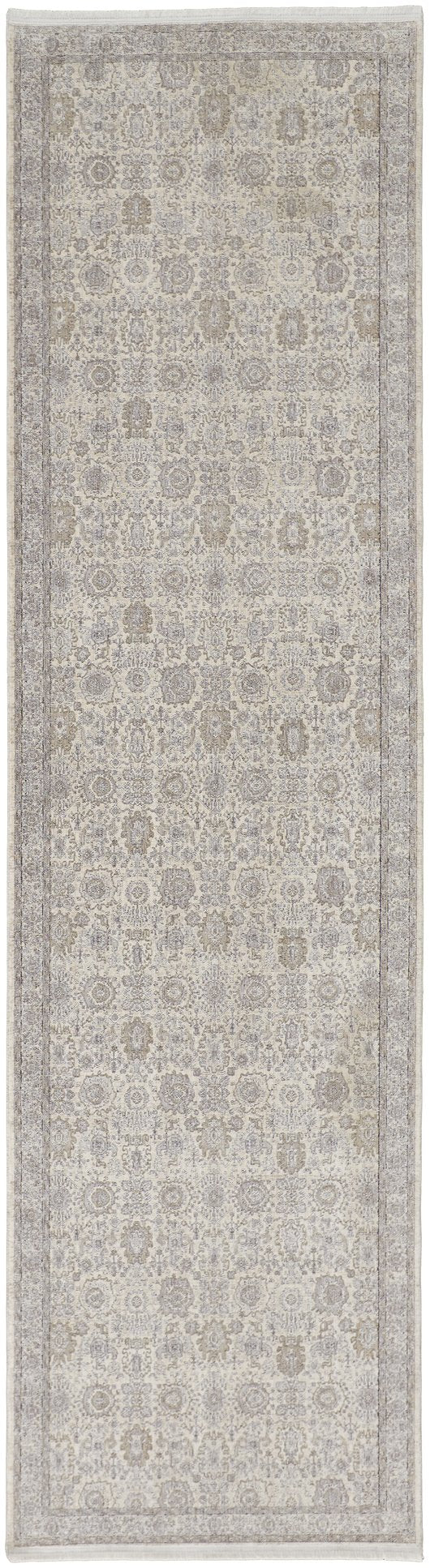 Feizy Rugs Marquette Elegant Power-loomed Rug With Traditional Persian Motifs - Stain Resistant And Durable Gray,Silver,Ivory Polyester,Acrylic Mrq3776fbgegryi8c