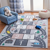 Safavieh Kids Playhouse 226 KPH226 Power Loomed Kids Rug Grey / Pink KPH226A-7SQ