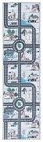 Safavieh Kids Playhouse 232 KPH232 Power Loomed Kids Rug Blue / Dark Grey KPH232M-9