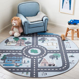 Safavieh Kids Playhouse 232 KPH232 Power Loomed Kids Rug Blue / Dark Grey KPH232M-9