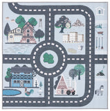 Safavieh Kids Playhouse 232 KPH232 Power Loomed Kids Rug Blue / Dark Grey KPH232M-9