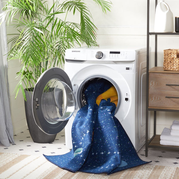 Safavieh Kids Playhouse 253 KPH253 Power Loomed Kids Rug Navy / Gold KPH253N-7SQ