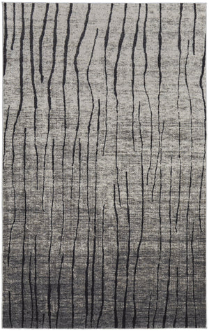 Feizy Rugs Kano Abstract Low Pile Area Rug - Distressed Design, Stain & Water Resistant, Ideal For Pets & Homes Gray,Black,Taupe Polypropylene,Polyester 86439lifivychlf05