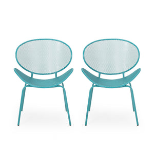 English Elm Christopher Knight Home® - ELBA Modern Iron Dining Chair with Slim Profile and Comfortable Seat — Durable, Stylish Accent Seating Teal 65203.00T