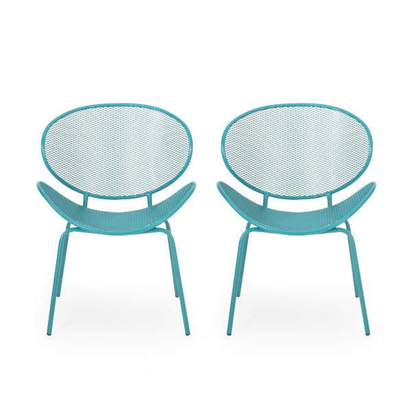 English Elm Christopher Knight Home® - ELBA Modern Iron Dining Chair with Slim Profile and Comfortable Seat — Durable, Stylish Accent Seating Teal 65203.00T