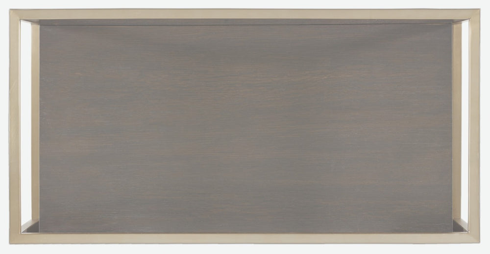 Hooker Furniture Curata Midnight White Oak One-Drawer Nightstand With Tempered Glass Top & Brushed Brass Frame, Floating Drawer Design 1600-90016-DKW