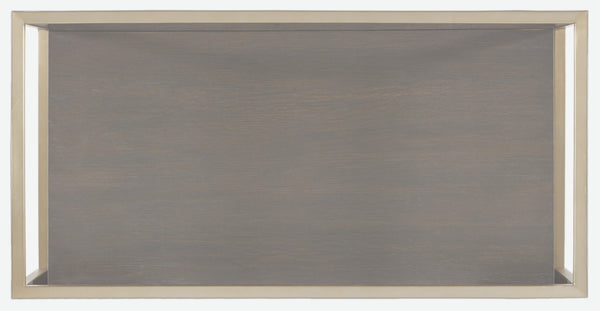 Hooker Furniture Curata Midnight White Oak One-Drawer Nightstand With Tempered Glass Top & Brushed Brass Frame, Floating Drawer Design 1600-90016-DKW