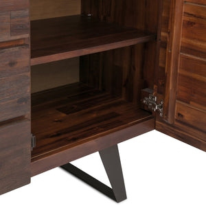 English Elm Lowry Sideboard Buffet - Handcrafted Distressed Charcoal Brown, Rustic Storage Solution For Home B136P158868