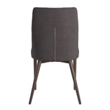 Homelegance By Top-Line Arnet Mid-Century Barrel Back Linen Dining Chairs (Set of 2) Dark Grey Rubberwood