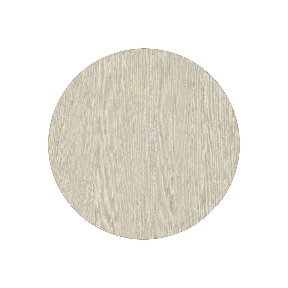 Bernhardt Bernhardt Ellis Side Table — Modern Asymmetrical White Oak Jicama Top With Shiny Nickel Leg Accent 305124