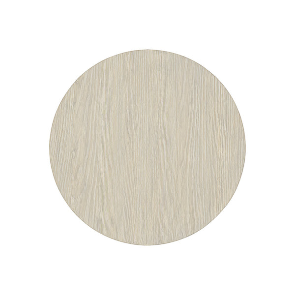 Bernhardt Bernhardt Ellis Side Table — Modern Asymmetrical White Oak Jicama Top With Shiny Nickel Leg Accent 305124