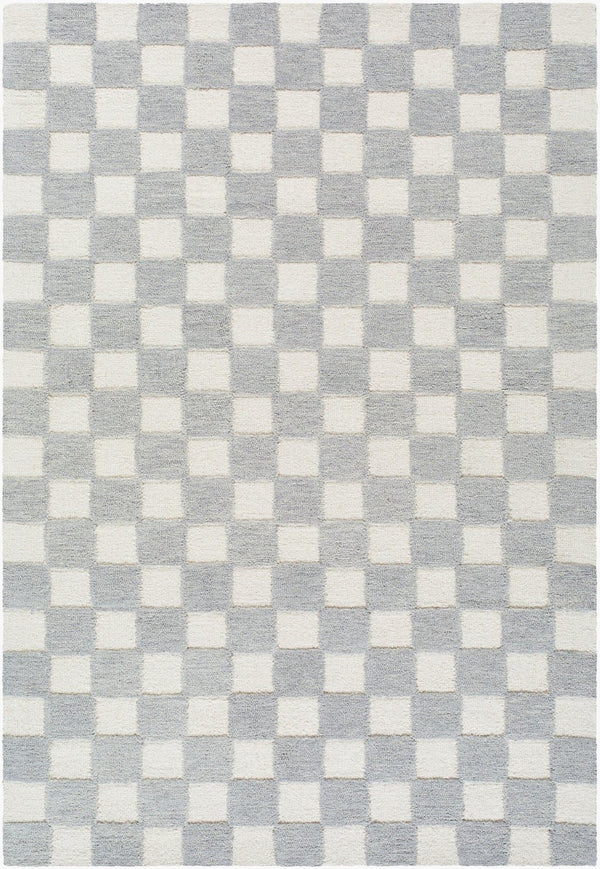 Livabliss Klopp Hand Tufted Wool Rug Minimalist Accent for Entryway Bedroom or Bath Pewter, Ivory 2'6" x 8' KPP2300-268