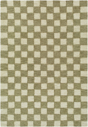 Livabliss Klopp Hand Tufted Wool Area Rug Minimalist Texture for Entryway or Bedside Olive Green, Be 6' x 9' KPP2301-69