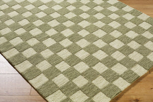 Livabliss Klopp Hand Tufted Wool Area Rug Minimalist Texture for Entryway or Bedside Olive Green, Be 6' x 9' KPP2301-69