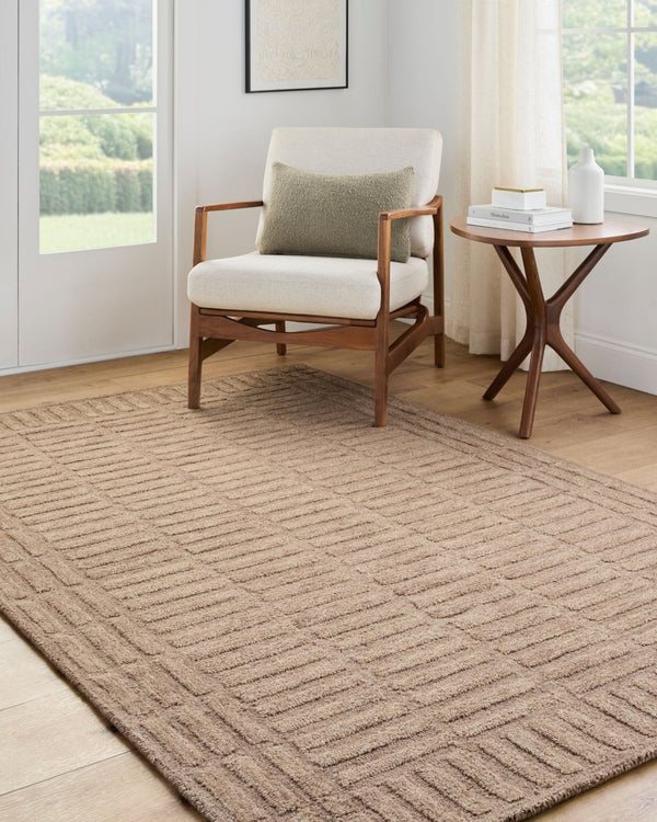 Livabliss Klopp Hand Tufted Wool Area Rug Minimalist Modern Accent for Entryway or Bedroom Beige, Sandston 2' x 3' KPP2303-23