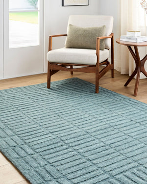 Livabliss Klopp Hand Tufted Wool Area Rug Minimalist Modern Accent for Entryway or Bedroom Slate Blue, Ste 9' x 12' KPP2304-912