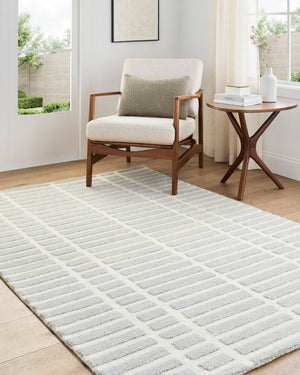 Livabliss Klopp Hand Tufted Wool Accent Rug Artisan Crafted for Entryways and Modern Interiors Pewter, Ivory 2'6" x 8' KPP2305-268