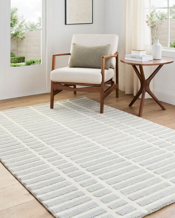 Livabliss Klopp Hand Tufted Wool Accent Rug Artisan Crafted for Entryways and Modern Interiors Pewter, Ivory 2'6" x 8' KPP2305-268