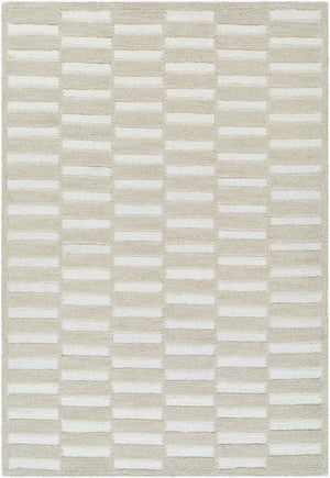 Livabliss Klopp Hand Tufted Wool Accent Rug Minimalist Style for Entryway or Bathroom Beige, Ivory 2'6" x 8' KPP2308-268