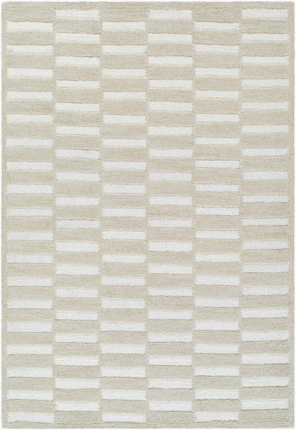 Livabliss Klopp Hand Tufted Wool Accent Rug Minimalist Style for Entryway or Bathroom Beige, Ivory 2'6" x 8' KPP2308-268