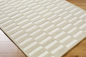 Livabliss Klopp Hand Tufted Wool Accent Rug Minimalist Style for Entryway or Bathroom Beige, Ivory 2'6" x 8' KPP2308-268